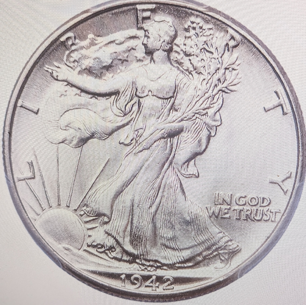 1942 LIBERTY WALKING SILVER HALF DOLLAR COIN